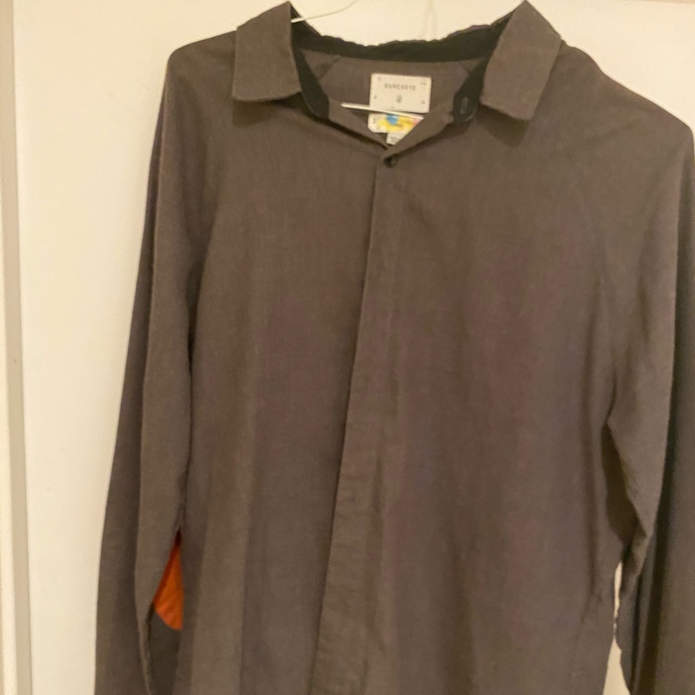 Gray button up